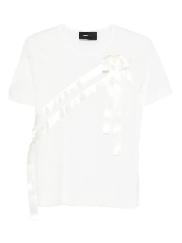 シモーネ・ロッチャのリボン付きTシャツ Simone Rocha リボン Tシャツ | ホワイト | FARFETCH JP