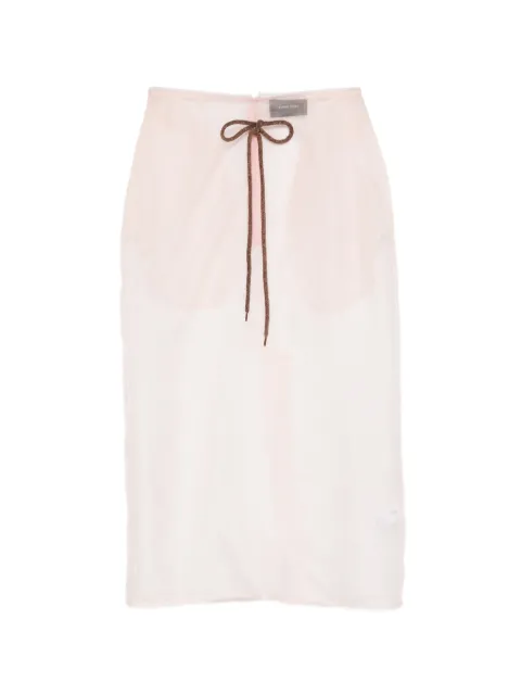 Simone Rocha sheer frayed column midi skirt