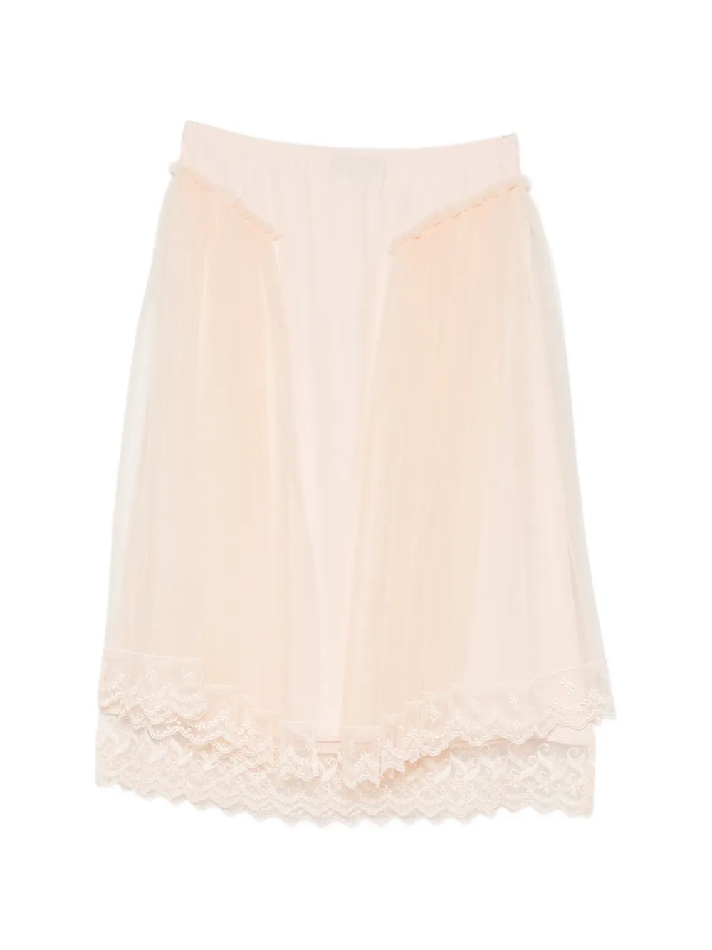 Simone Rocha lace-trim hip-detail midi skirt - Toni neutri