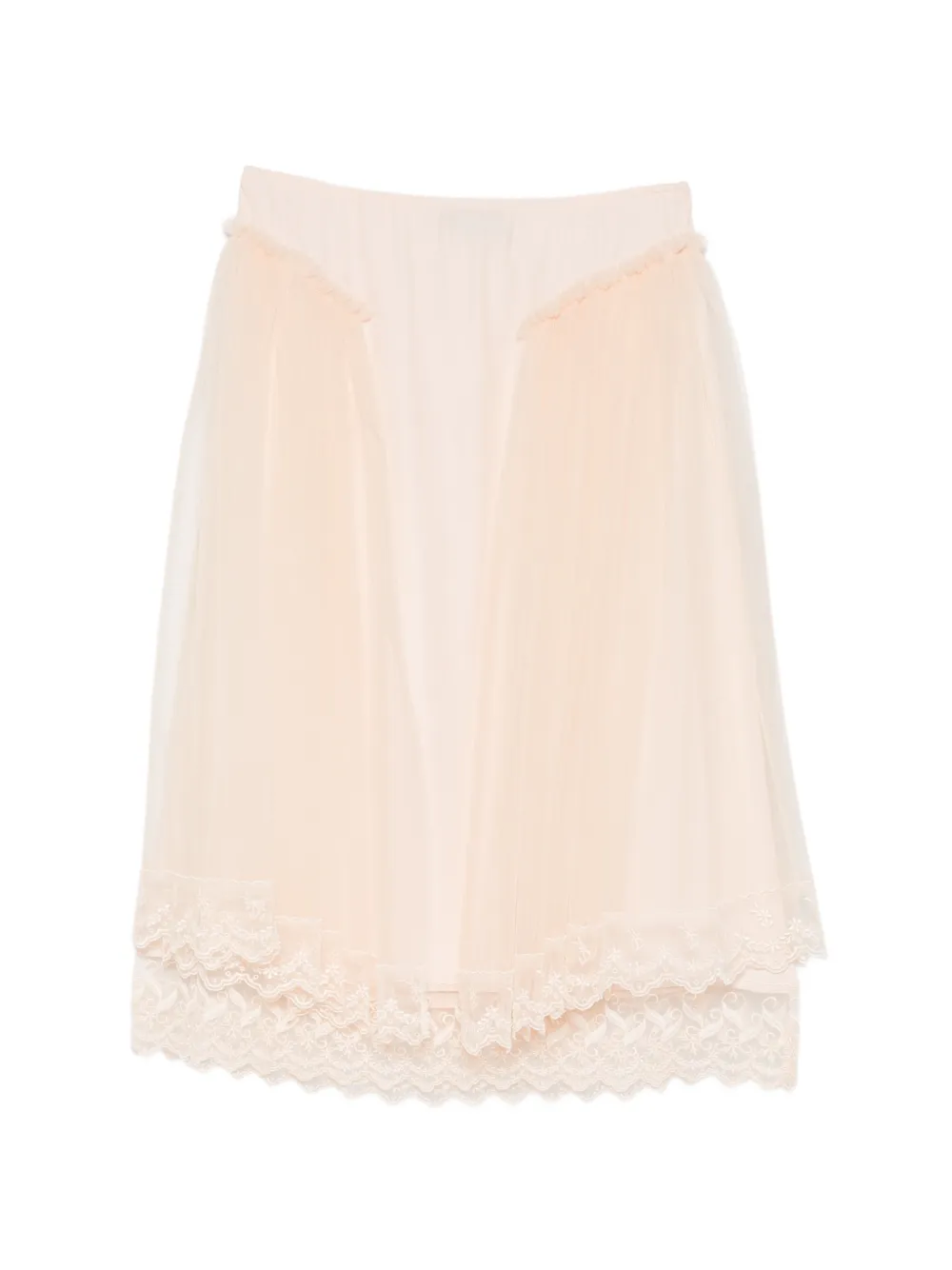 Simone Rocha lace-trim hip-detail midi skirt - Toni neutri
