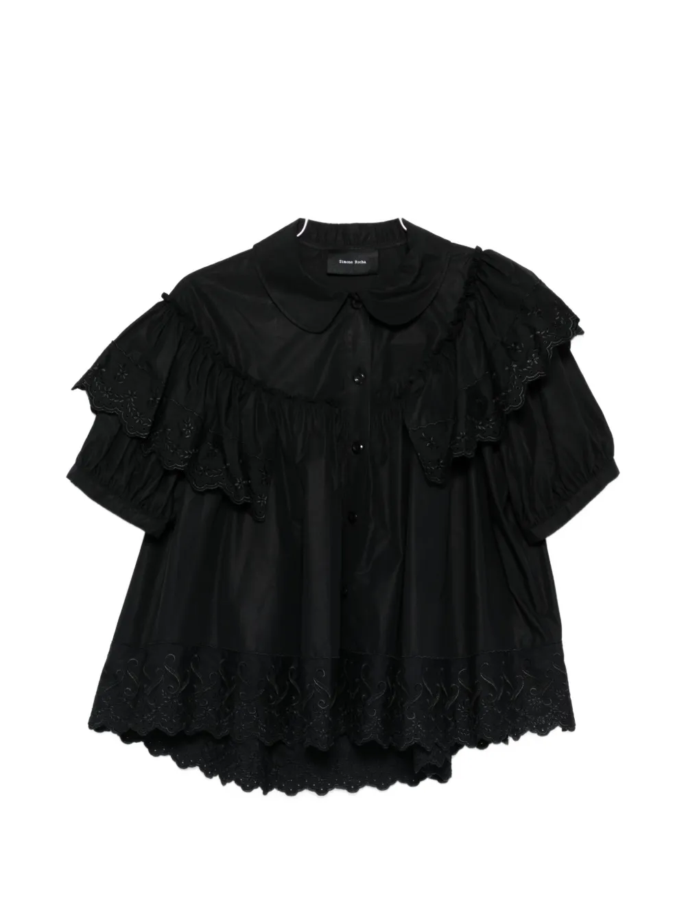 Simone Rocha broderie-anglaise sleeveless shirt - Nero