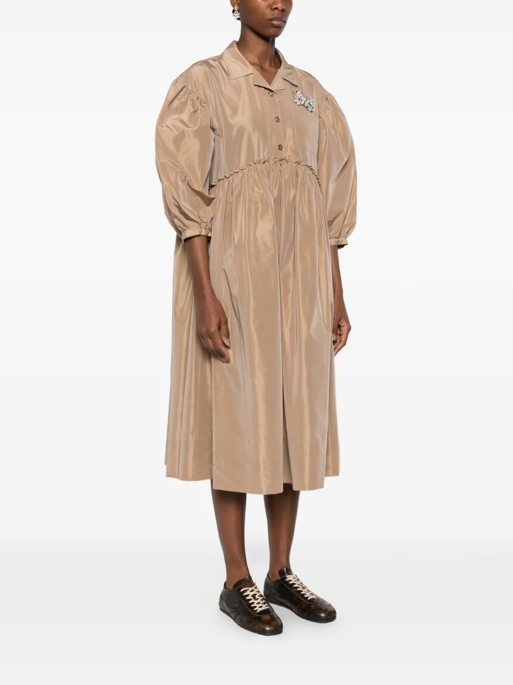  Simone Rocha Embellished-detail Midi Dress - Neutrals 