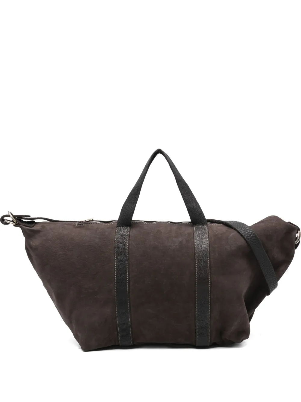 Guidi zip suede tote bag | Brown | Image 1