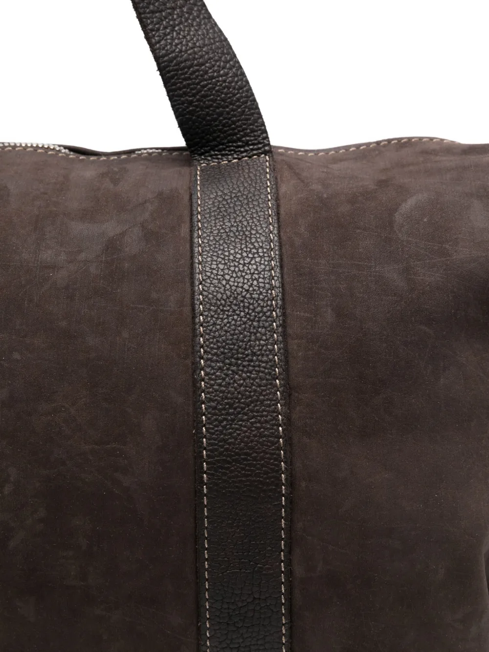 Guidi Suède shopper met rits Bruin