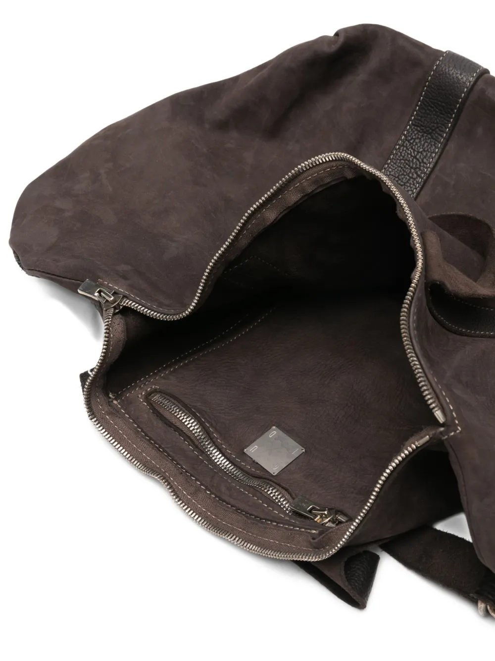 Guidi Suède shopper met rits Bruin
