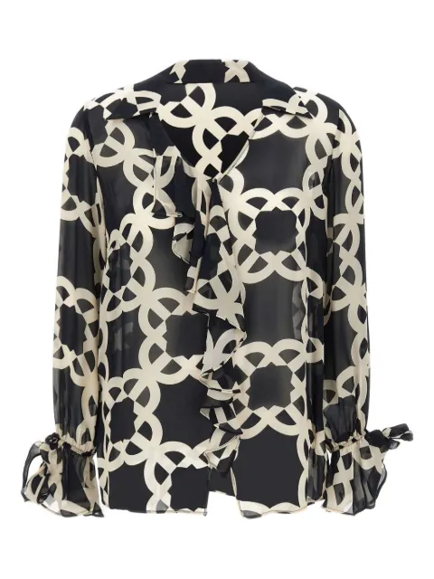 ELENA MIRO` ruffle geometric blouse