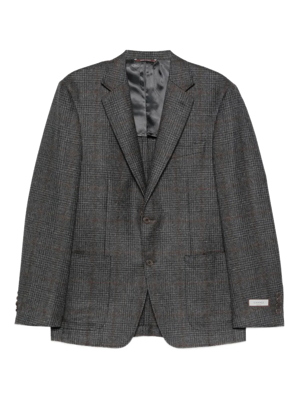 Canali check wool blazer | Grey | Image 1