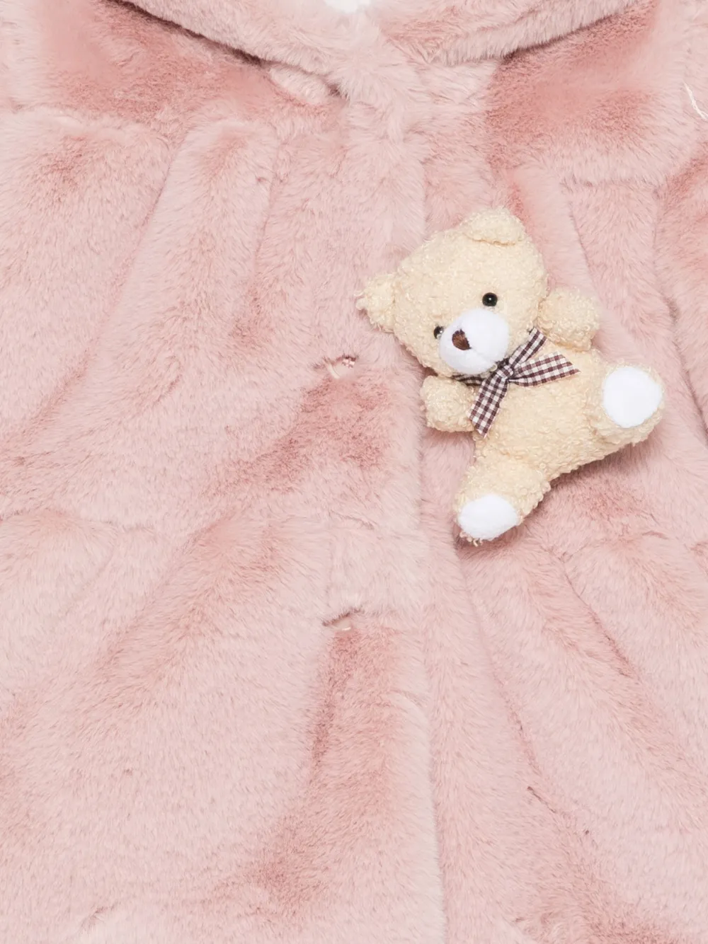 Miss Grant Kids Jas met capuchon met berenoren Roze