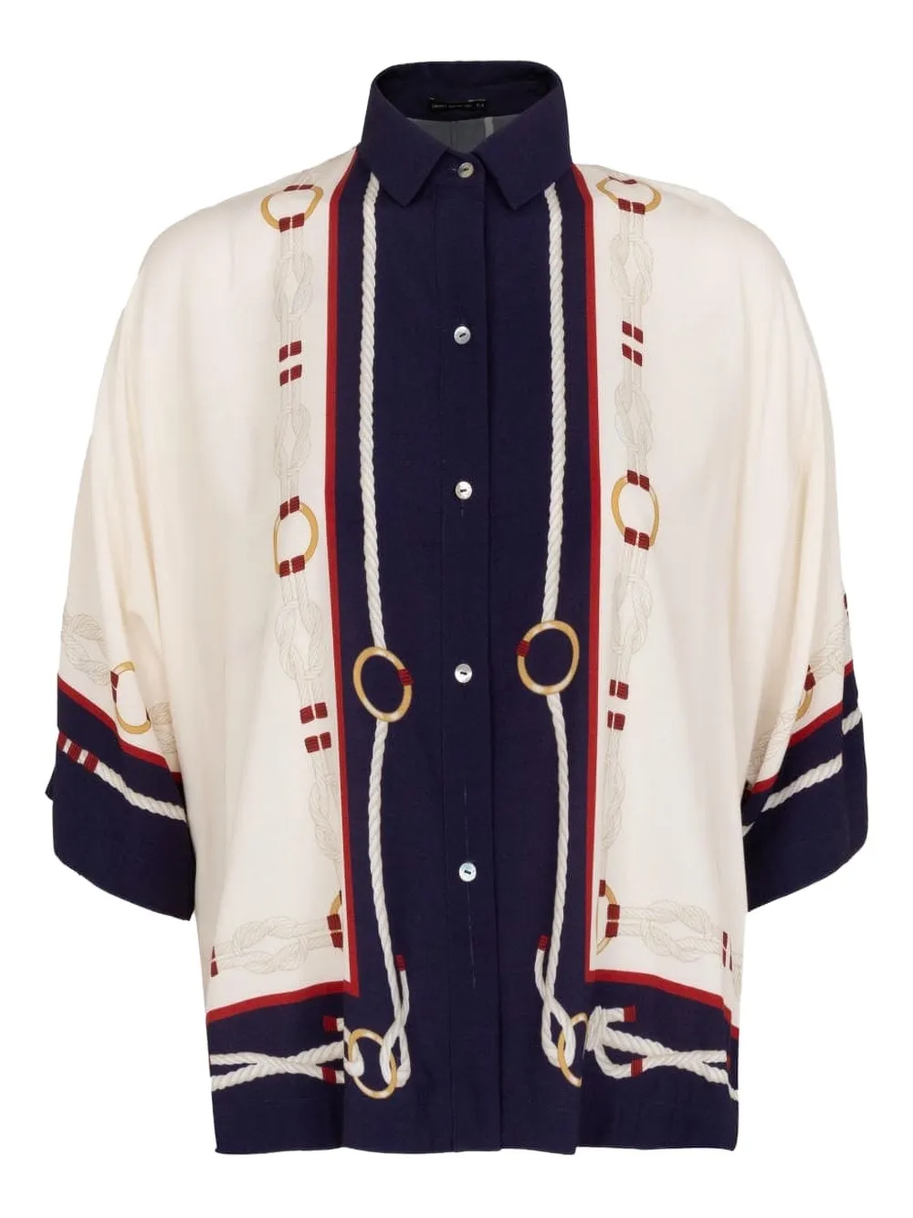 Lenny Niemeyer - Camisa mangas curtas com estampa náutica - mulher - Tecido - M - Neutro