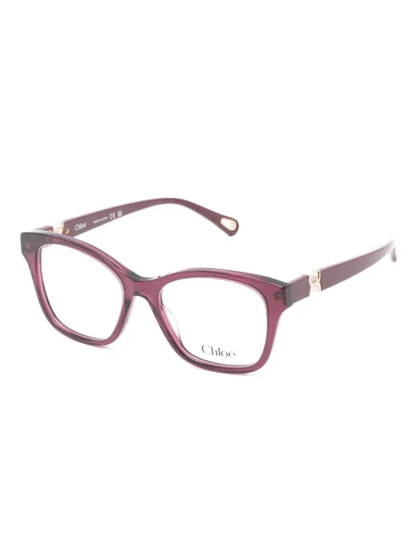 Chloé Eyewear スクエアメガネフレーム | レッド | FARFETCH JP
