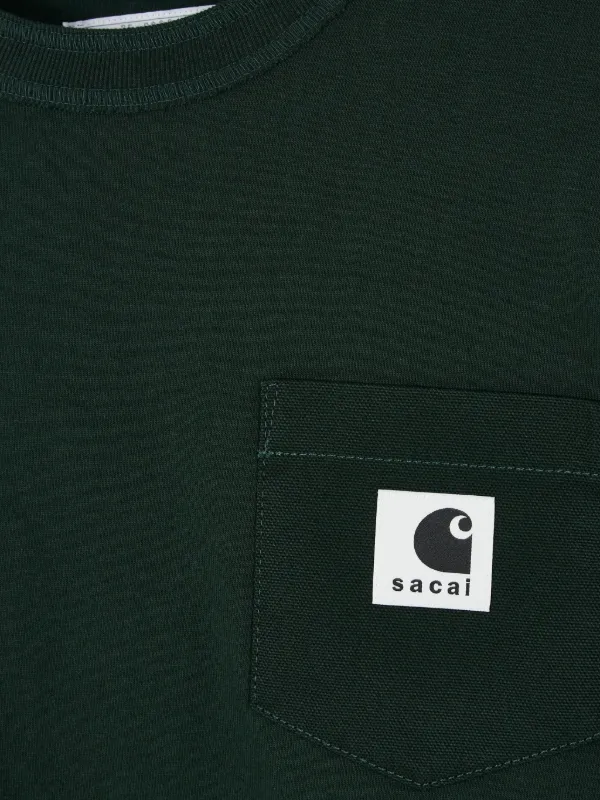 Sacai x Carhartt WIP Cotton Jersey T-shirt | Green | FARFETCH