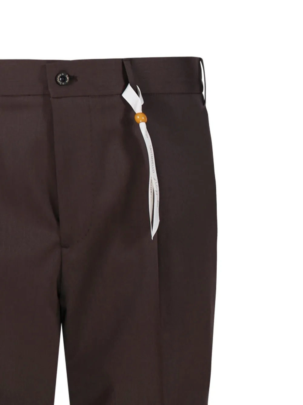 Santaniello Pantalon met geplooide voorkant Bruin