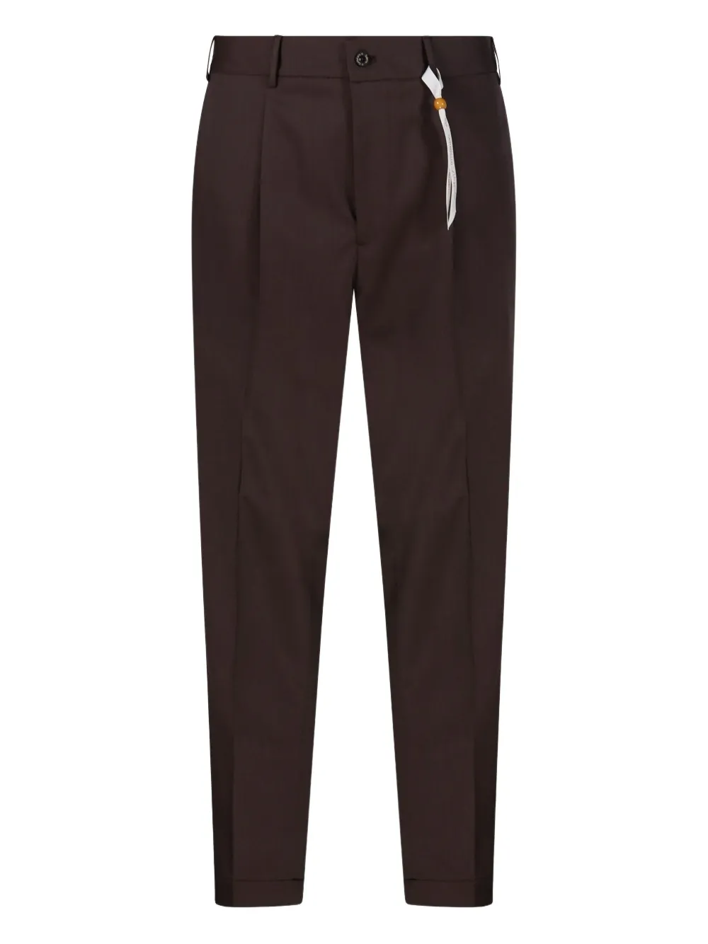 Santaniello pleated-front tailored trousers | Brown | Image 1