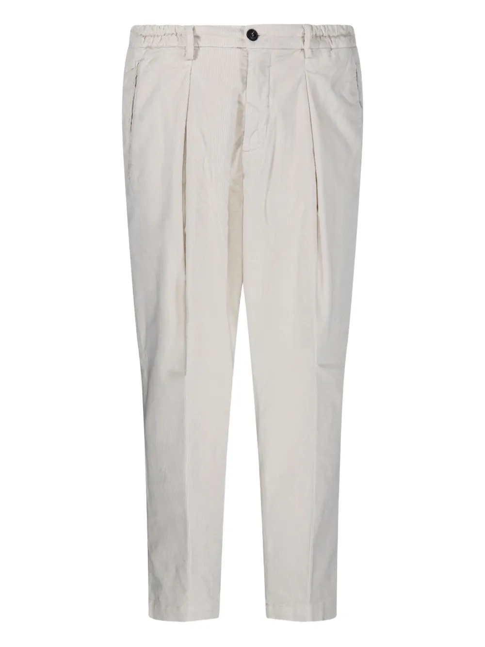 Entre Amis pleated-front elastic-waist corduroy trousers | Neutrals | Image 1