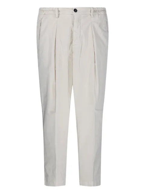 Entre Amis pleated-front elastic-waist corduroy trousers