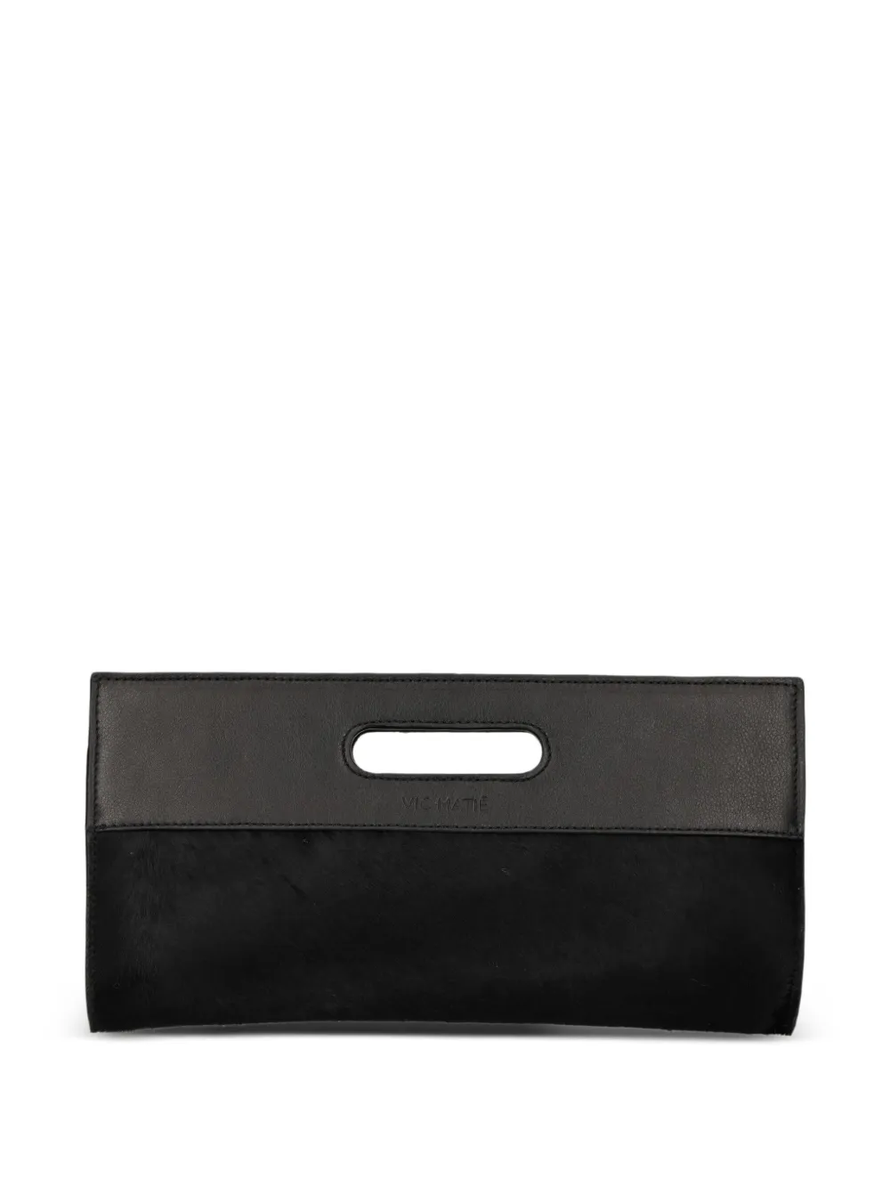 Vic Matie Cut-out Leather Clutch Bag In Black