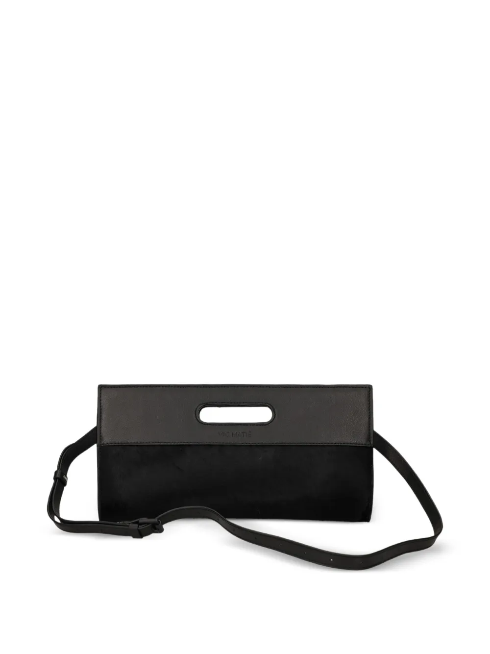 Vic Matie Cut-out Leather Clutch Bag In Black