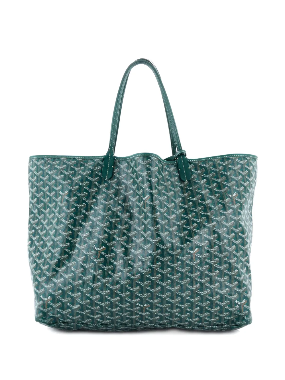 Pre-owned Goyard Saint Louis Coated Canvas Gm Tote Bag In Green