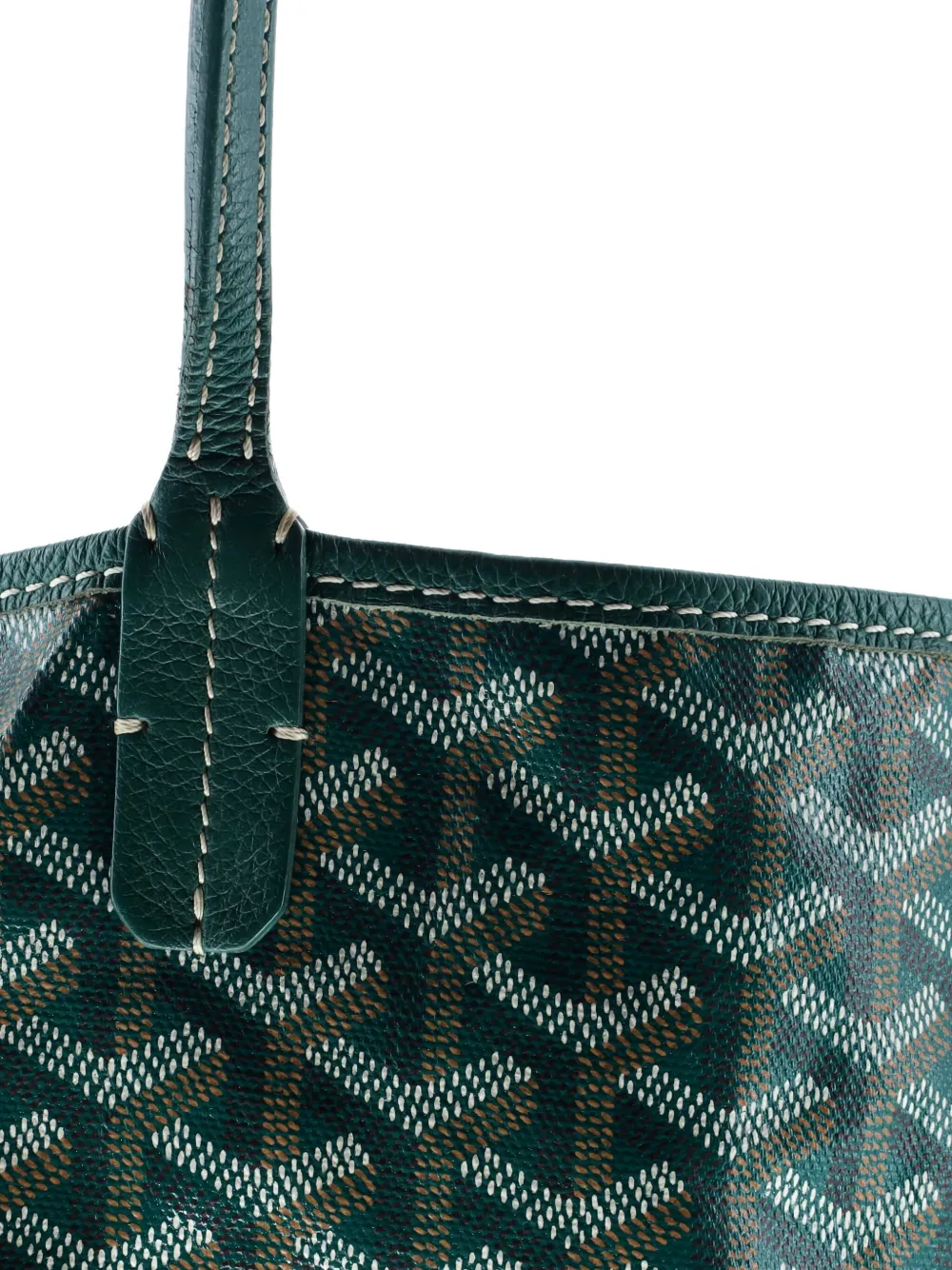 Pre-owned Goyard Saint Louis Coated Canvas Gm Tote Bag In Green