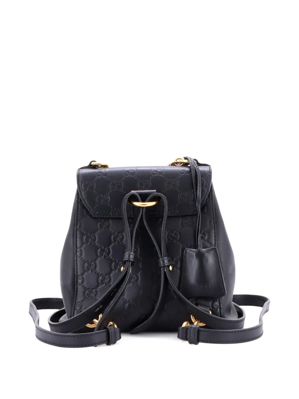 Pre-owned Gucci Padlock Ssima Leather Mini Backpack In Black