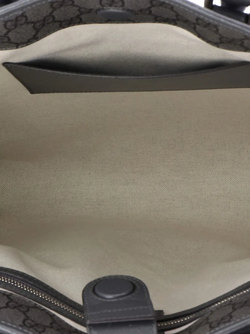 Pre-owned Gucci Ophidia Convertible Open Gg Coated Canvas Tall Tote Bag In Gray