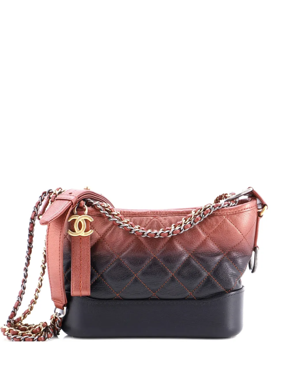 CHANEL Pre-Owned quilted ombre gabrielle small bag - Brown
