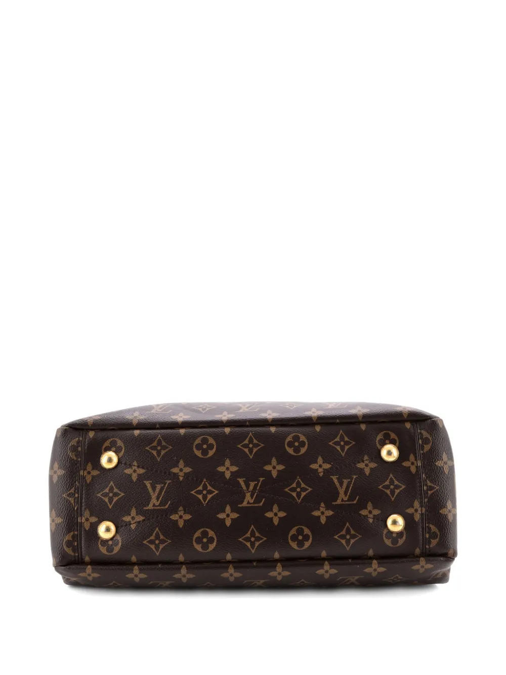 Pre-owned Louis Vuitton Pallas Shopper Monogram Canvas And Calfskin Tote Bag In Brown