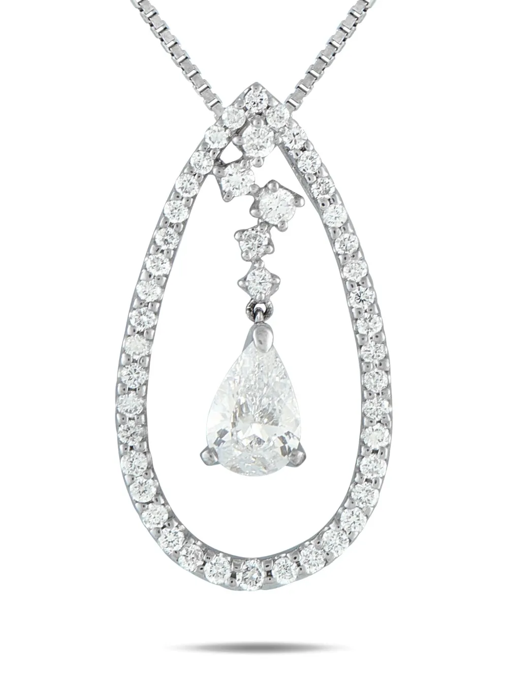 Pre-owned Lb Exclusive Platinum Diamond Necklace In Silver