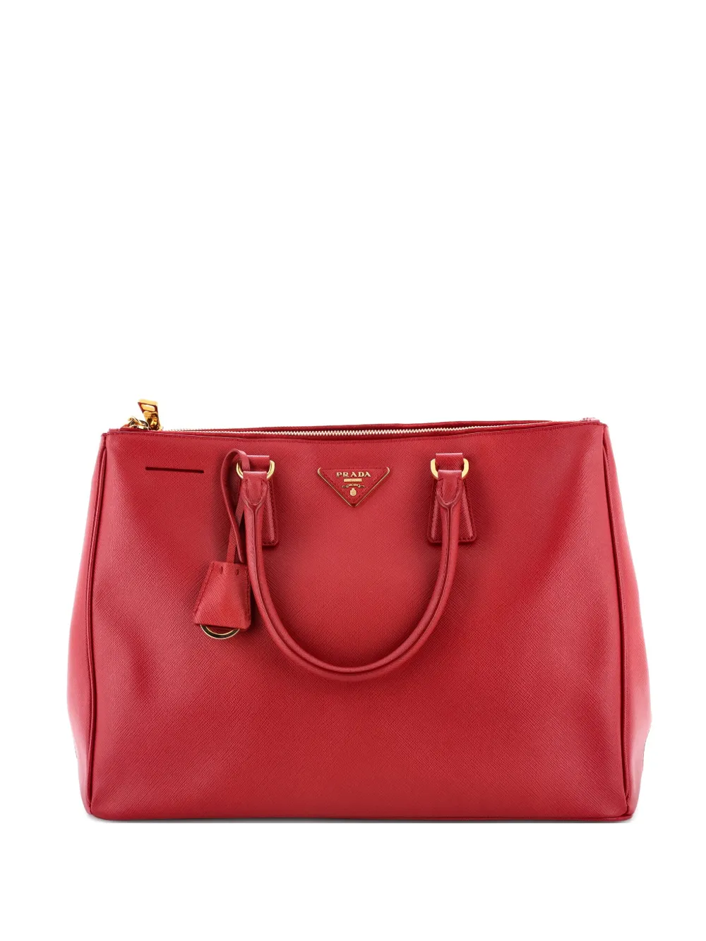 Prada Pre-Owned Double Zip Lux Saffiano Leather Large tote bag - レッド Prada Pre-Owned Double Zip Lux Saffiano Leather Large tote bag - レッド