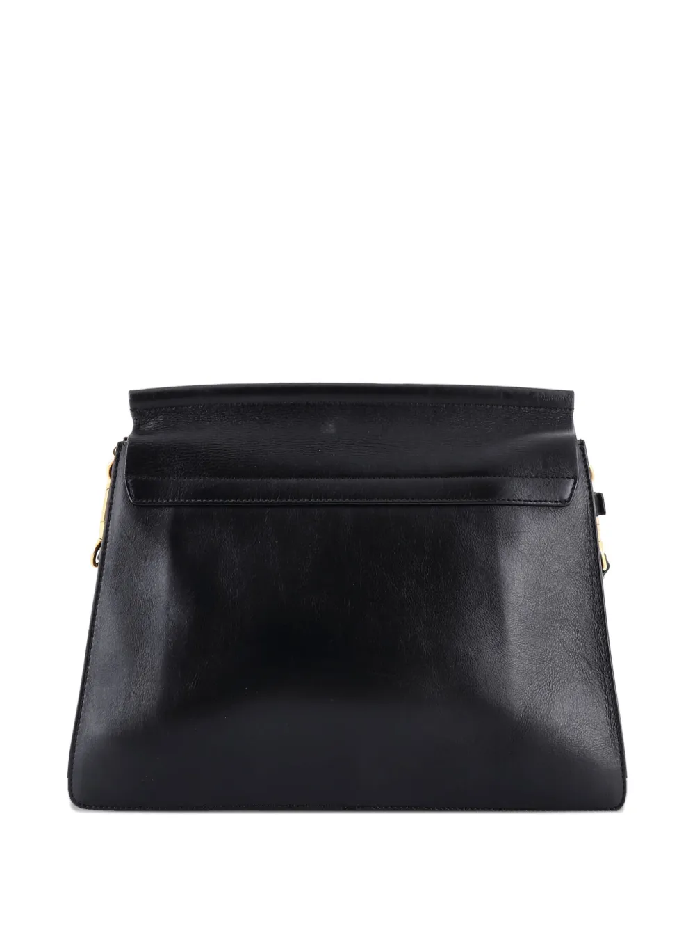 Pre-owned Chloé Faye Leather And Tapestry Medium Shoulder Bag In Black