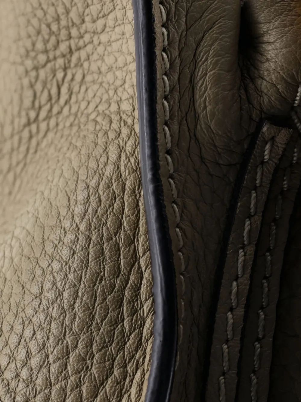 Pre-owned Chloé Marcie Leather Medium Satchel In Neutral
