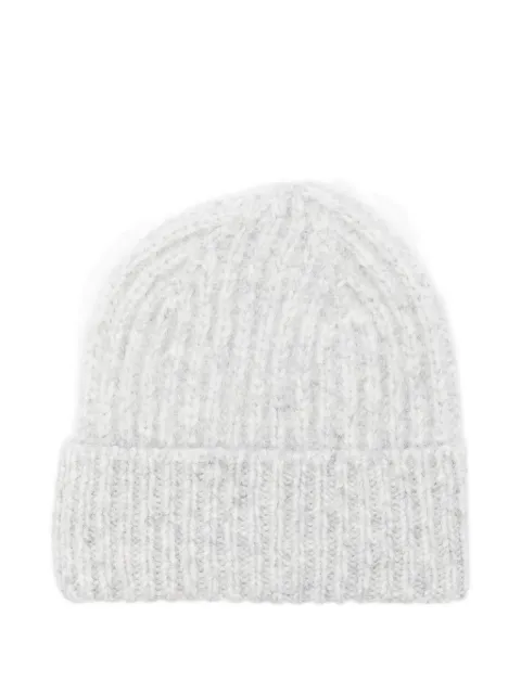 Closed ribbed-knit beanie hat