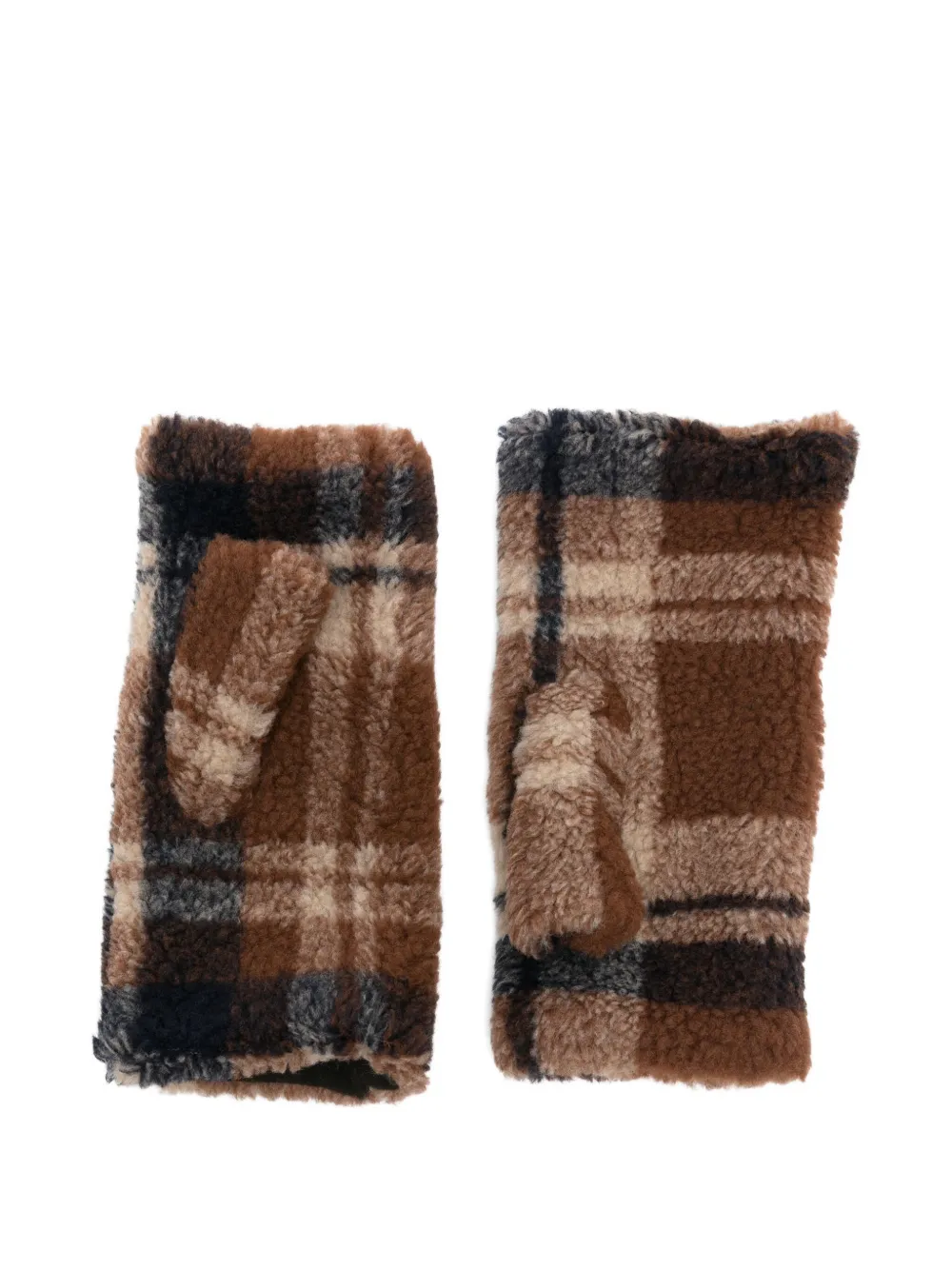 Alpo Plaid Gloves In Brown