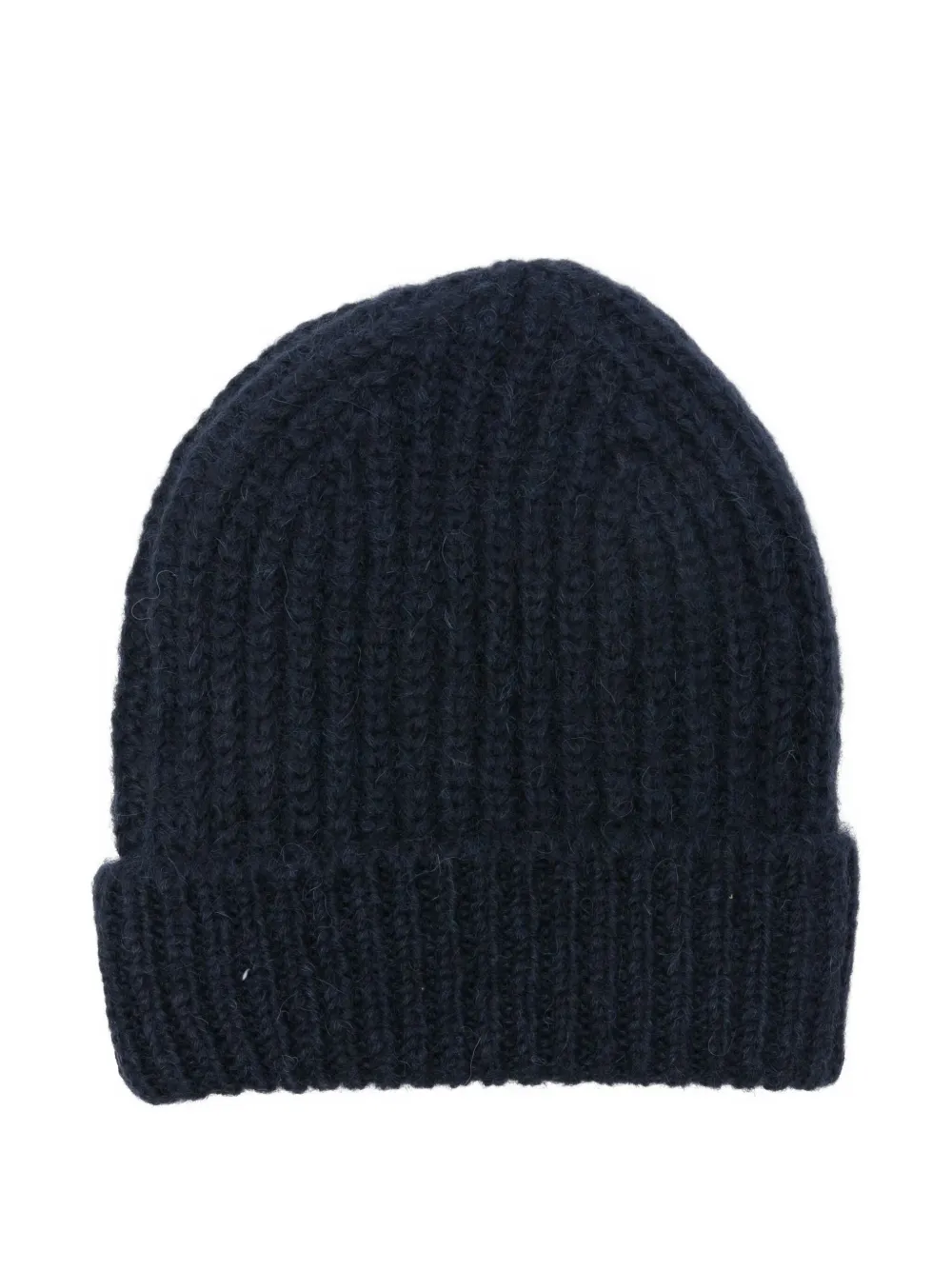 Closed Ribbed-knit Beanie Hat In Blue