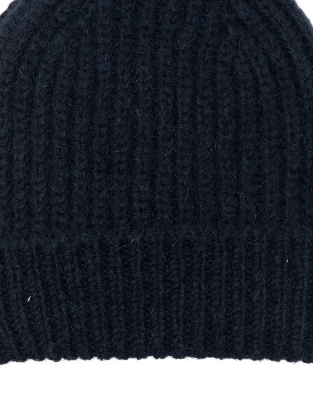 Closed Ribbed-knit Beanie Hat In Blue