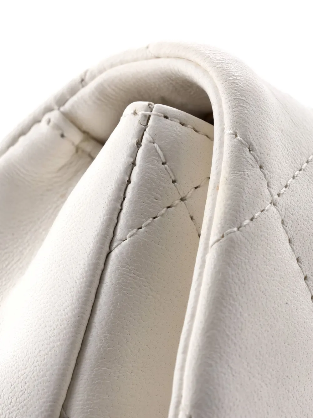 Pre-owned Chanel Heart Charms Flap Bag Quilted Lambskin Mini Crossbody Bag In White