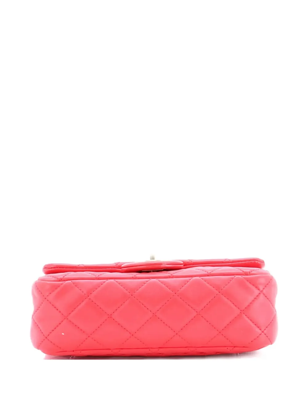Pre-owned Chanel Pearl Crush Flap Bag Quilted Lambskin Mini Crossbody Bag In Red
