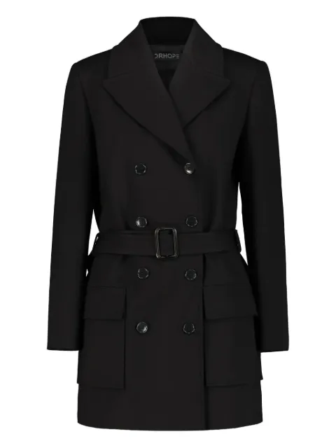 DRHOPE belted double-breasted coat