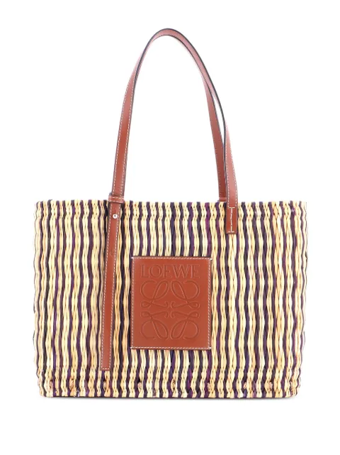 Loewe Pre-Owned Paula's Ibiza Square Basket Woven Reed with Leather Small tote bag