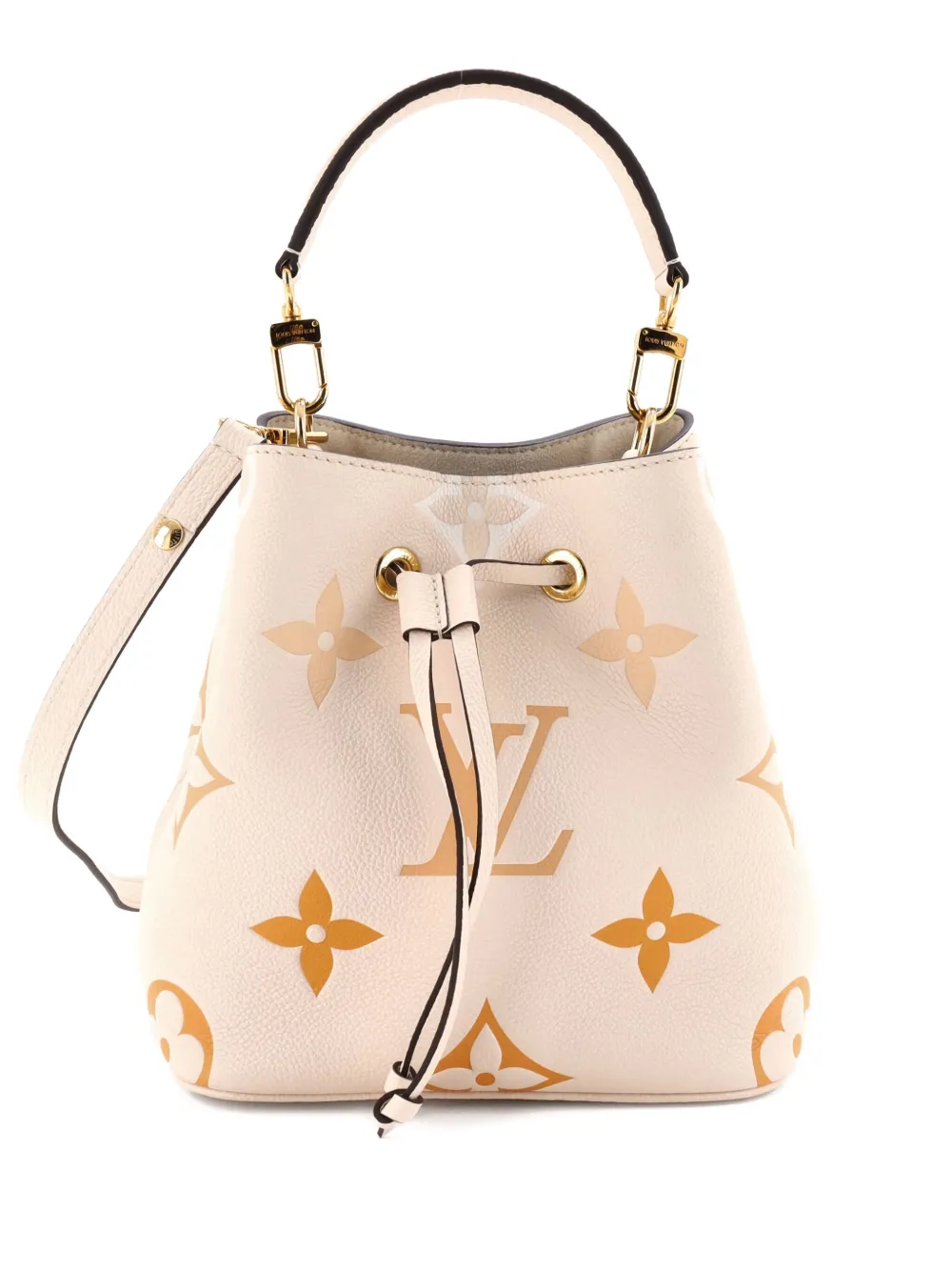 Pre-owned Louis Vuitton Neonoe Handbag By The Pool Monogram Empreinte Giant Bb Bucket Bag In Neutral