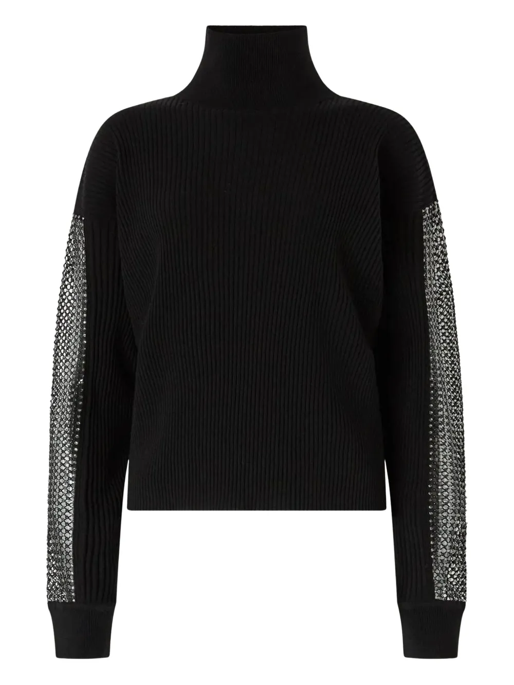 Genny Rhinestone-embellished Turtleneck Sweater In Black