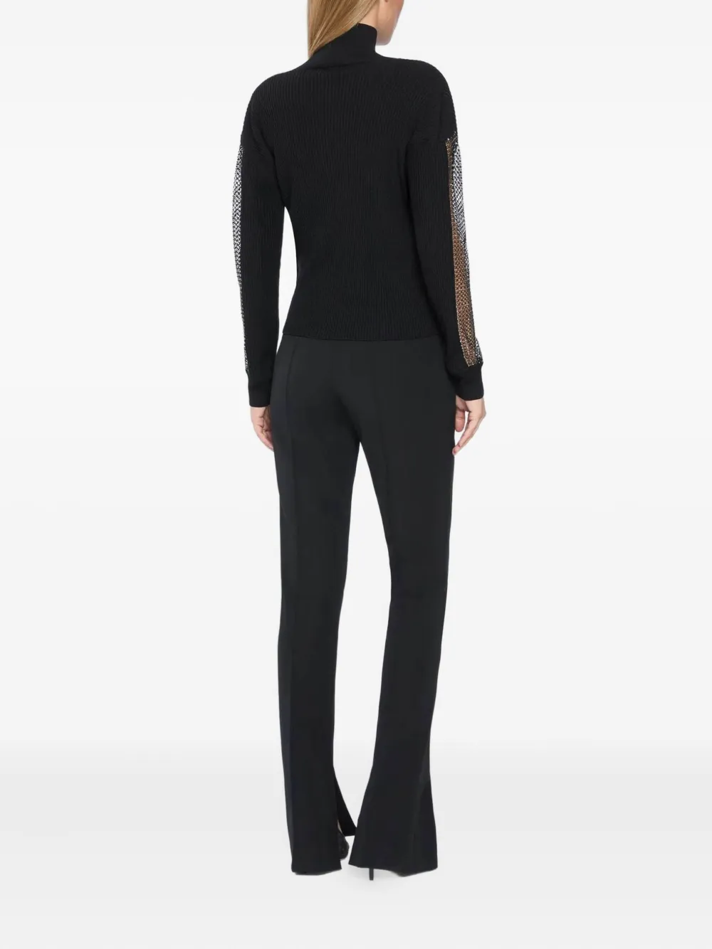 Genny Rhinestone-embellished Turtleneck Sweater In Black