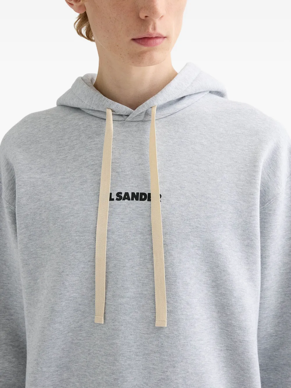 Jil Sander Hoodie met logodetail Grijs