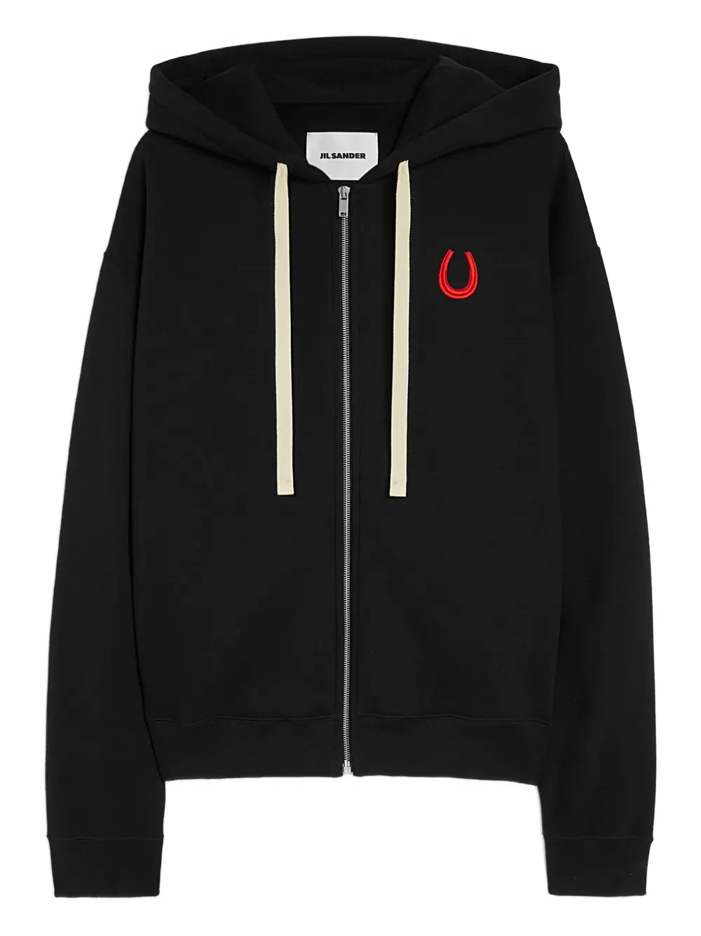 Jil Sander hoodie bordada con cierre | negro | Image 1