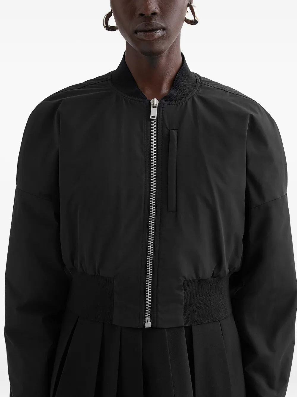  Jil Sander Padded Zip-up Bomber Jacket - Black 