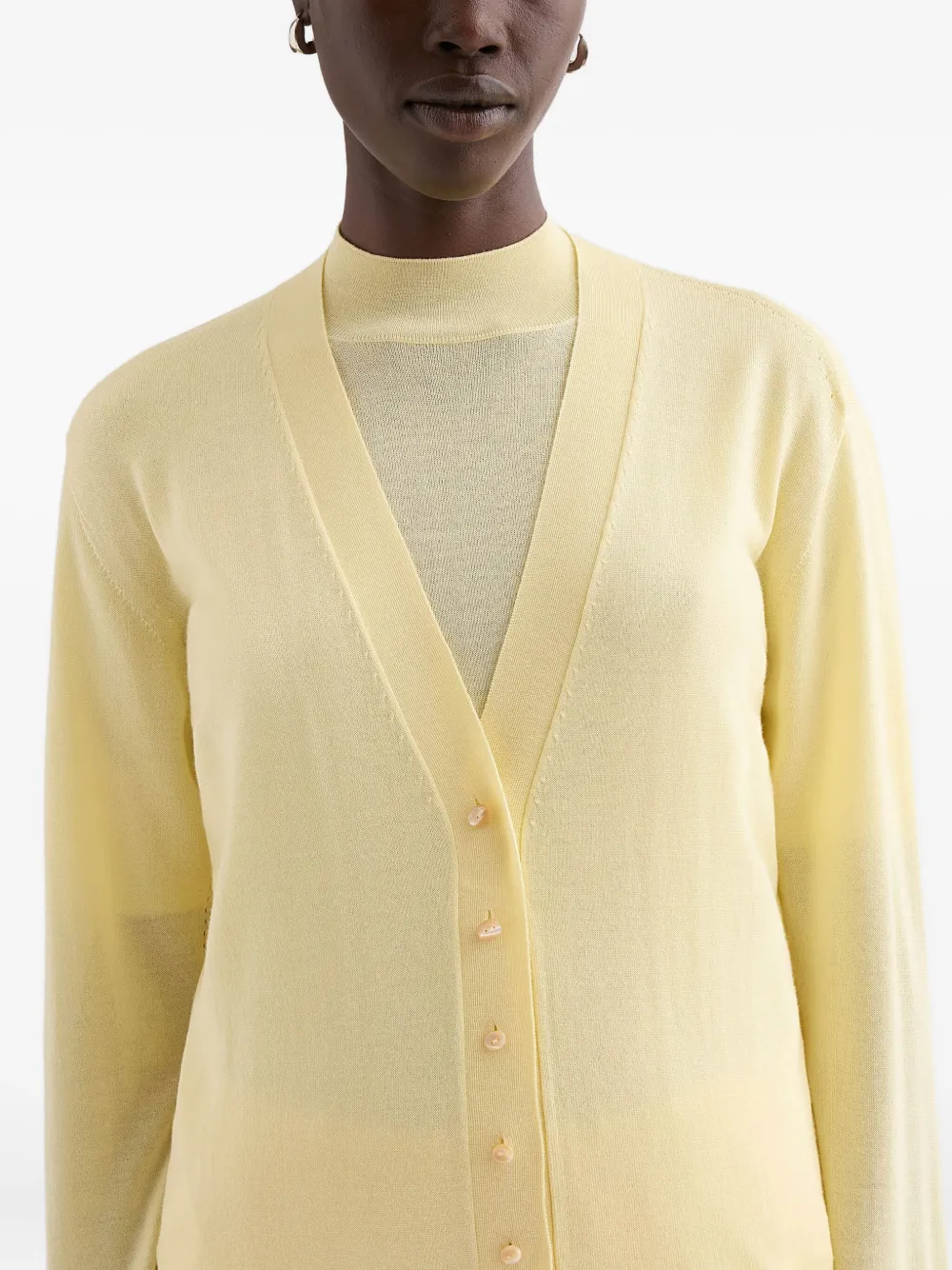 Jil Sander V-neck Cardigan In Silver