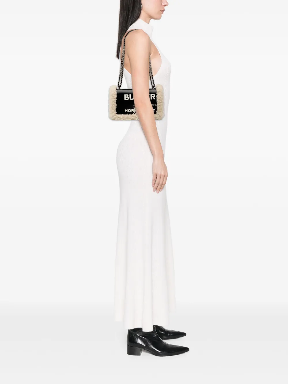  Burberry Pre-owned Bandolera Lola Pequeña De Lona Revestida Con Ribete De Pelo 2018-2025 - Negro 