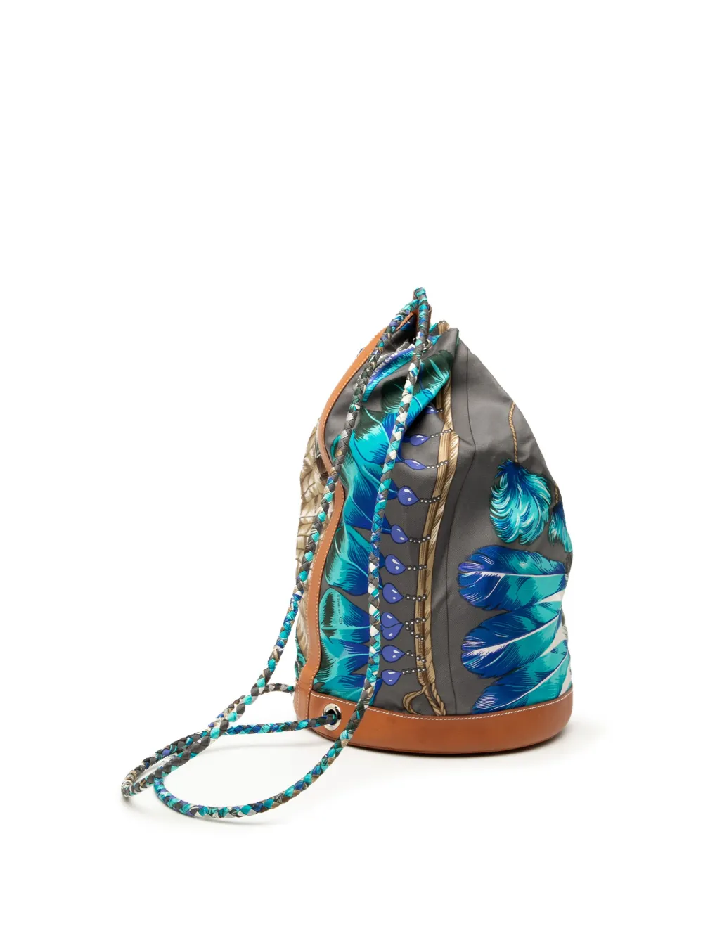 Pre-owned Hermes 2014 Silk Brazil Sac Soie Cool 22 Backpack In Brown