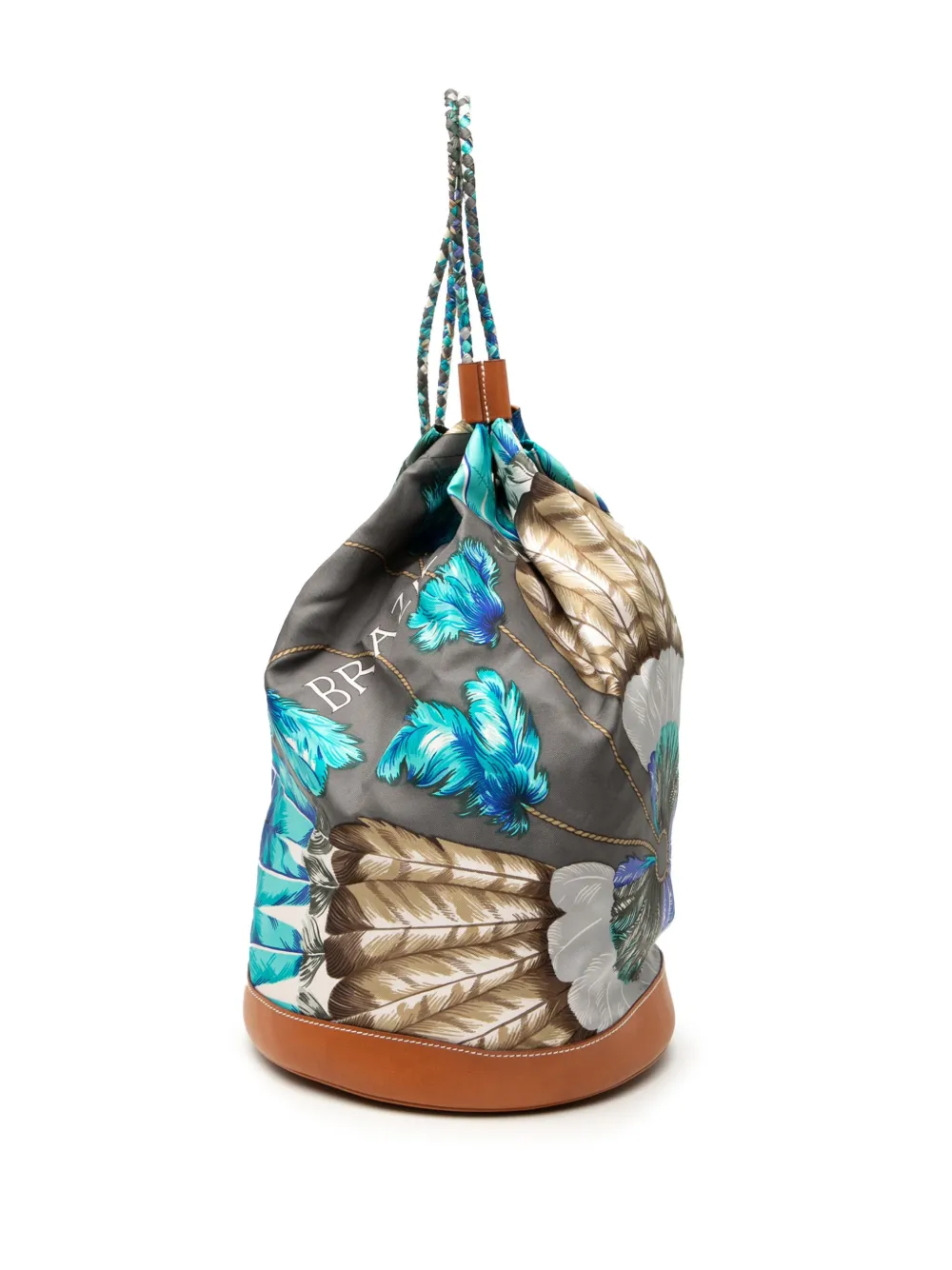 Hermès Pre-Owned mochila Brazil Sac Soie Cool 22 de seda 2014 | marrón | Image 1