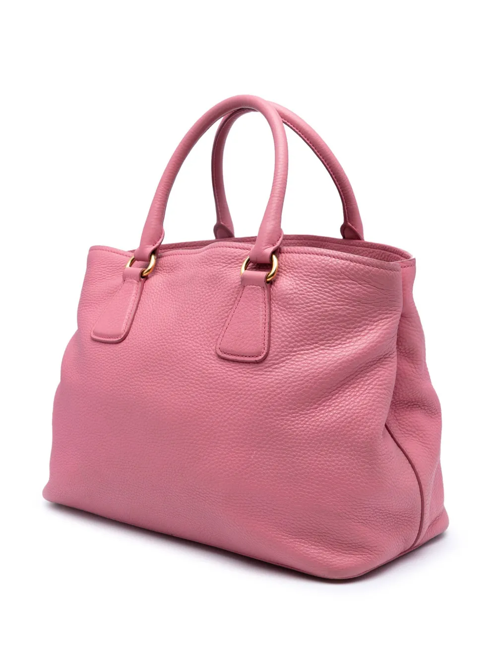 Pre-owned Prada 2010-2025 Vitello Daino Open Convertible Tote Satchel In Pink